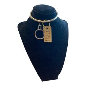 Creative Co-op wristlet key chain with charm